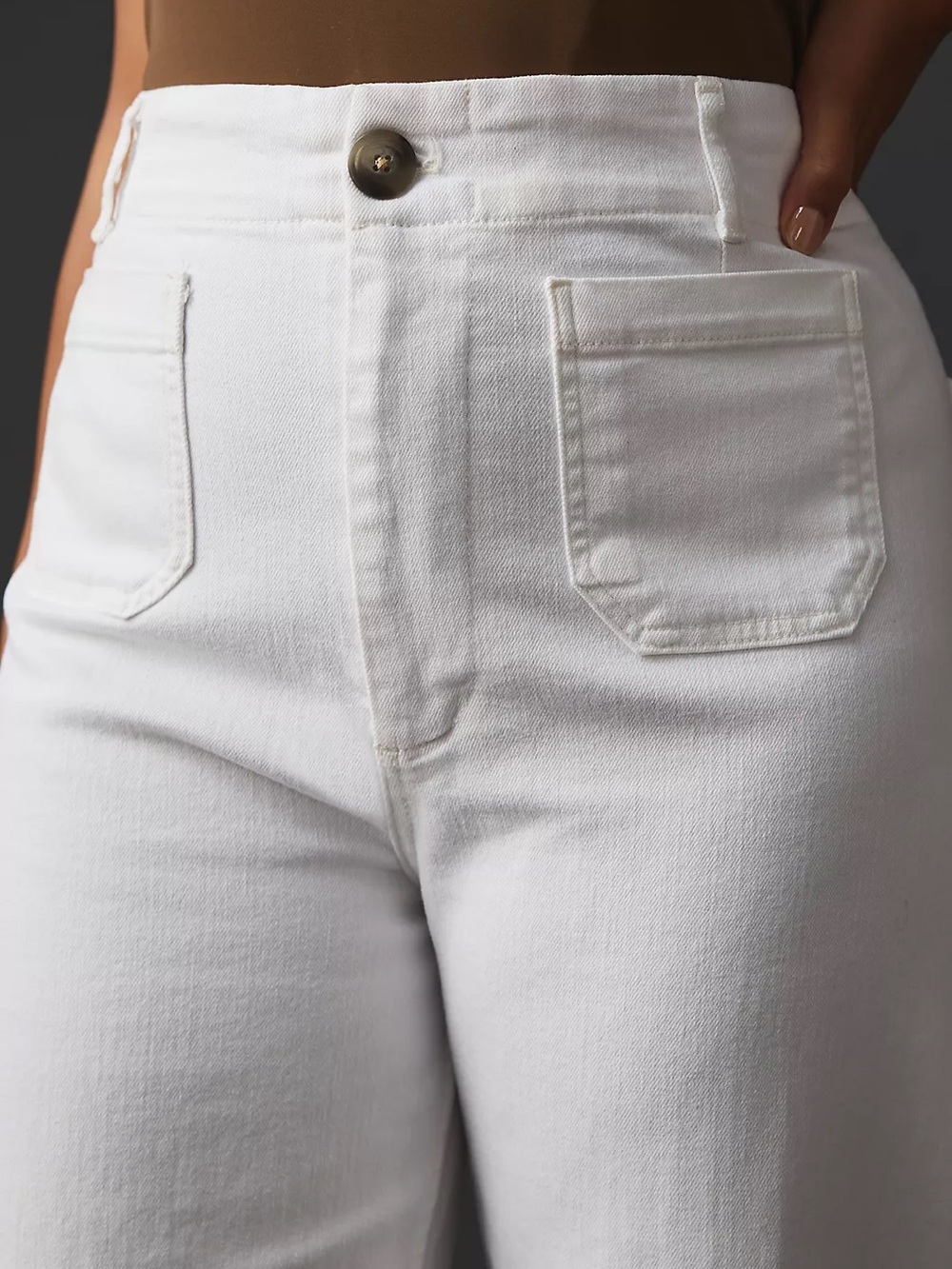 Colette Cropped Wide-Leg White Denim Jeans - White - Picture 11 of 12